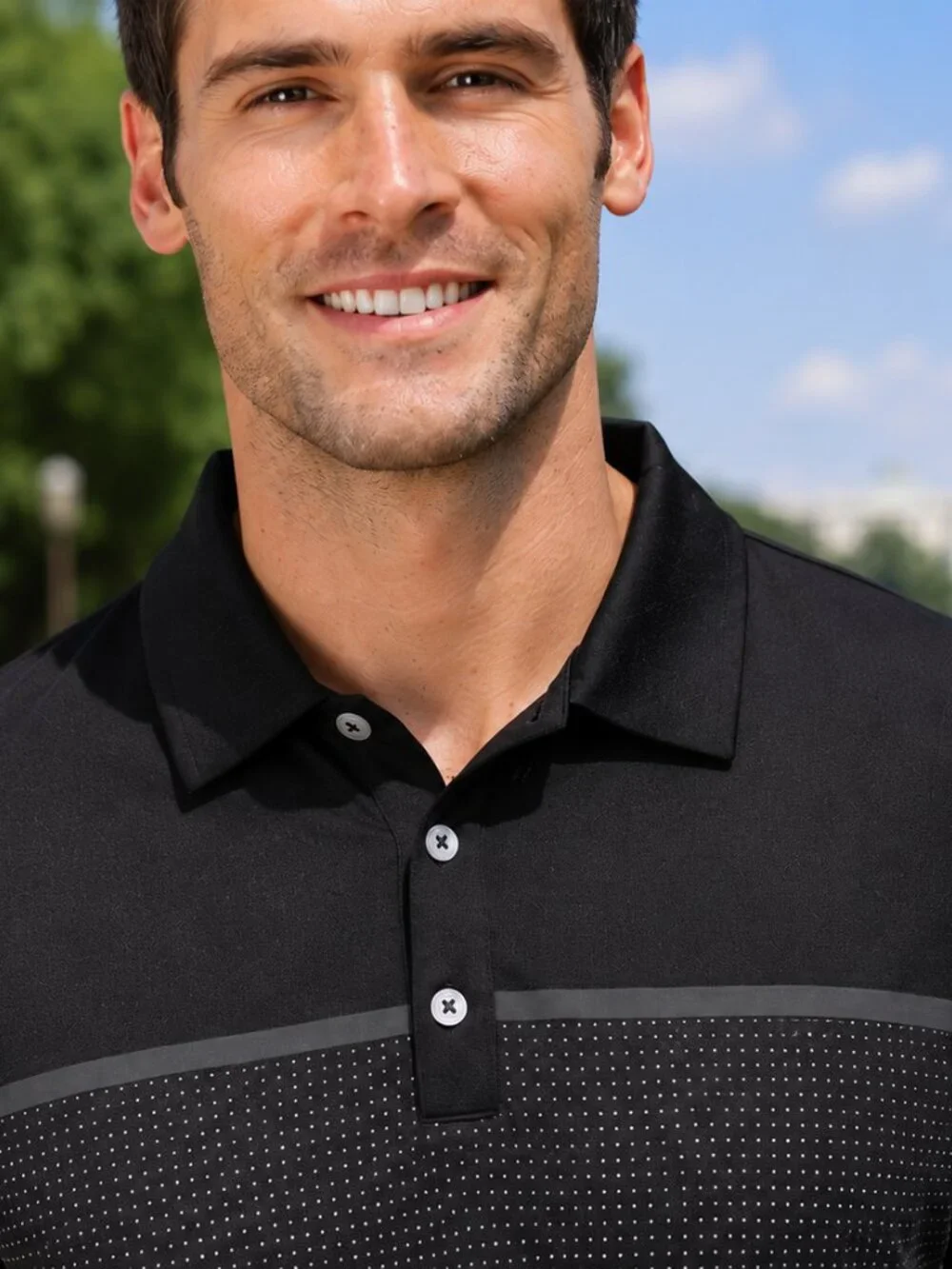 adidas Men's Climacool Aeroknit Short Sleeved Performance Polo Black Medium